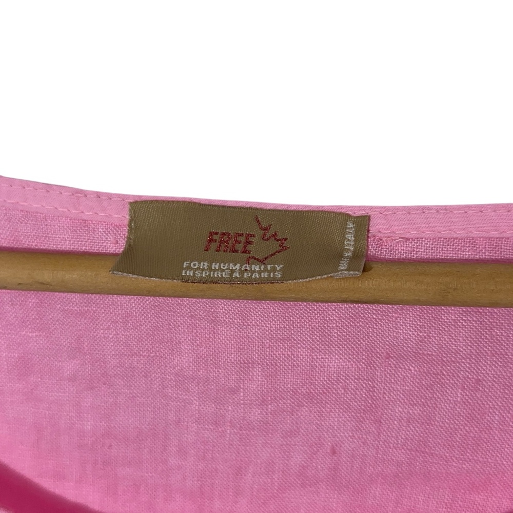 Free for Humanity Womens Italian Linen Asymmetric Top OS Casual - Picture 2 of 6